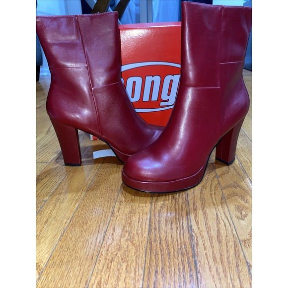 Bongo Betty Boots Red Heel Platform Y2K Size‎ 10 - Picture 1 of 10
